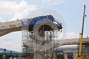 The mega infrastructure structure is under construction.