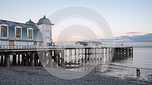 Penarth Pier sunset dusk by the coasts of Wales