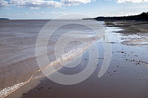 PENARTH, VALE OF GLAMORGAN/WALES - MARCH 23 : View of the sandy