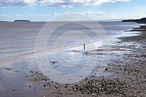 PENARTH, VALE OF GLAMORGAN/WALES - MARCH 23 : View of the sandy