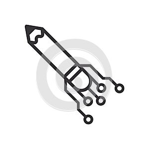 Pencil AI Automation line icon