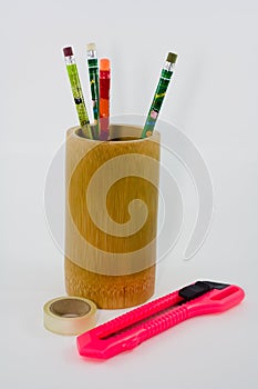Pencil in a bamboo
