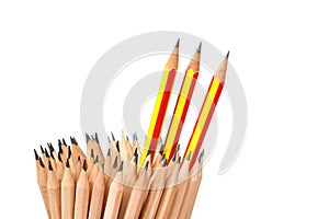 Pencil case art isolated on white background concept idea lead.