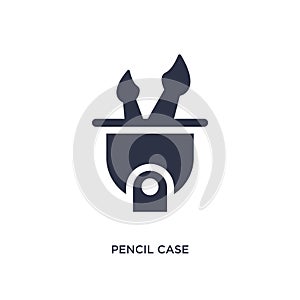 pencil case icon on white background. Simple element illustration from education 2 concept