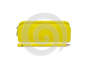 Pencil case isolated on white background