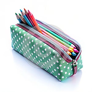 Pencil Case isolated on white background photo
