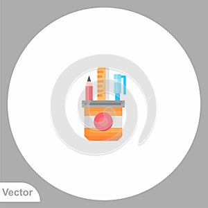 Pencil case vector icon sign symbol