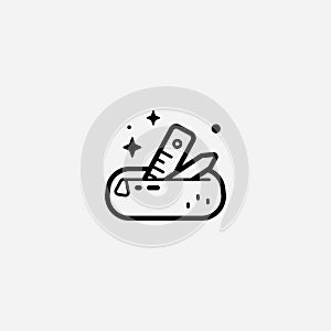 Pencil case vector icon sign symbol