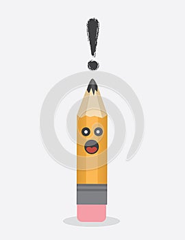 Pencil Character Exclamation