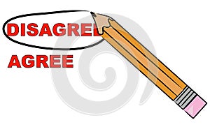 Pencil choosing disagree photo