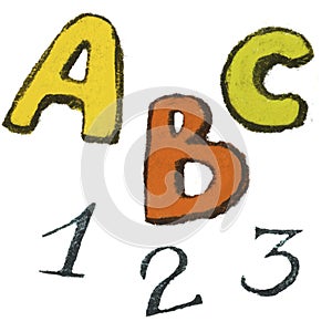 Pencil clipart with letters and numbers