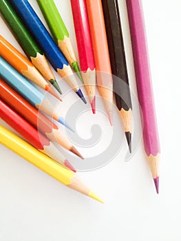 Pencil color on white background isolate