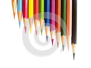 Pencil color on white background isolate with clipping path