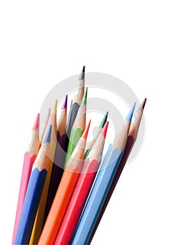 Pencil color on white background isolate with clipping path