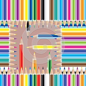 Pencil Colorful Square Seamless Pattern