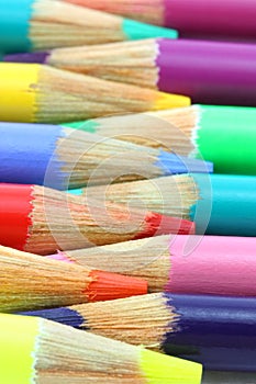 Pencil crayons, horizontal rainbow of colors