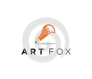 Pencil creative fox logo design inspiration