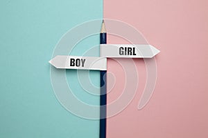 Pencil - direction indicator - choice of boy or girl