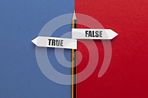 Pencil - direction indicator - choice of true or false