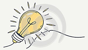 Pencil Drawing Lightbulb, Creative Process and Idea Generation, vector design Generative AI