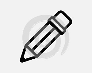 Pencil Edit Icon Pen Stationery Draw Write Drawing Writing Study Outline Vector Clipart Graphic Illustration Artwork Sign Symbol