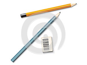 Pencil and eraser