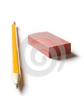 Pencil and eraser photo