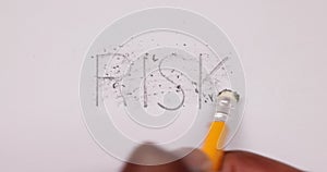 Pencil Eraser Erasing Risk Text photo