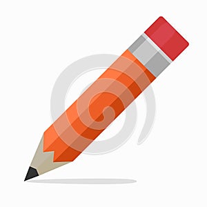 Pencil Flat Design vector Icon, school education