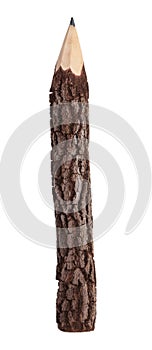 Pencil in the form of a tree trunk