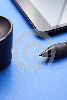 Pencil graphics for tablet and holder for it