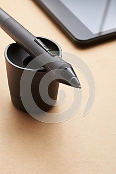 Pencil graphics for tablet and holder for it