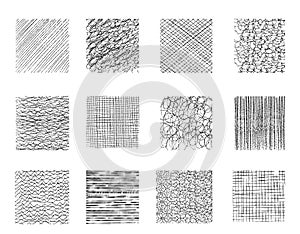 Pencil hatchings set