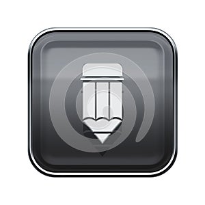 Pencil icon glossy grey.