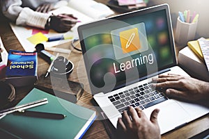 Pencil Icon Online Education Learning Graphic Concept