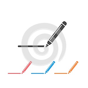 Pencil icon set flat style. Vector