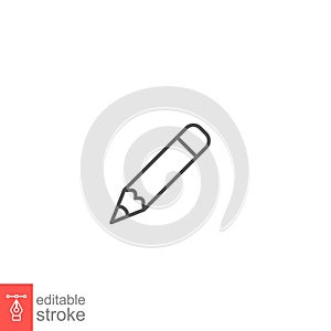 Pencil icon. Write, writing note symbol for education, office, and school