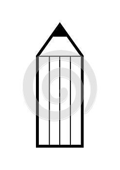 Pencil line icon, flat design style. Vector illustration, outline symbol