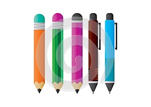 pencil and mechanical pencil. Vector illustration decorative design