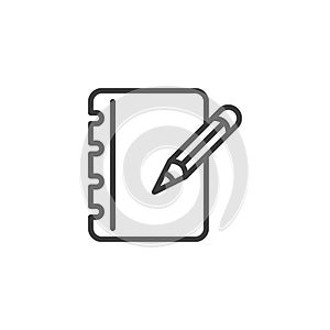 Pencil and notebook page line icon