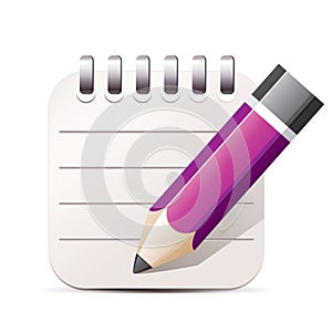 Pencil and notepad icon