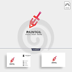 pencil paint brush colorful logo template vector icon element