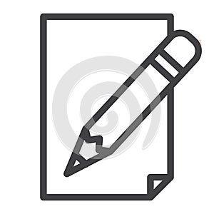 Pencil with paper line icon