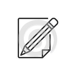 Pencil and paper line icon