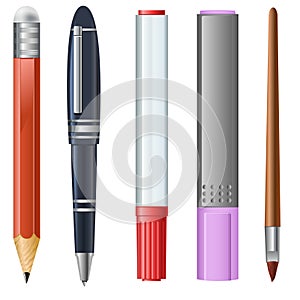 Pencil, Pen, Marker, Highlighter, Brush photo