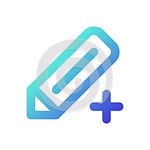 Pencil and plus pixel perfect gradient linear ui icon