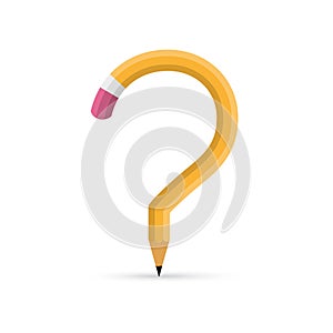 Pencil question mark. Vector illustration.