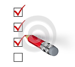 Pencil and questionnaire