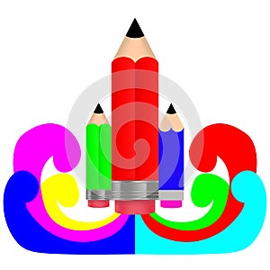 Pencil-rocket with colored smoke
