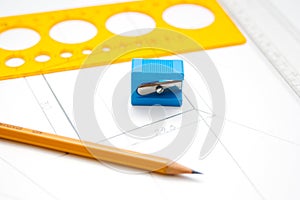 Pencil and ruler